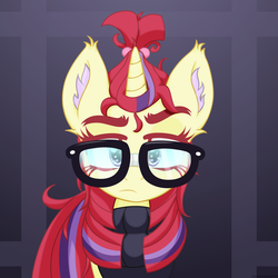 Size: 2500x2500 | Tagged: safe, artist:an-m, moondancer, amending fences, g4, female, glasses, high res, solo