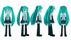 Size: 1920x1080 | Tagged: safe, artist:yoshigreenwater, equestria girls, g4, clothes, equestria girls-ified, female, flash puppet, hatsune miku, simple background, transparent background, vocaloid