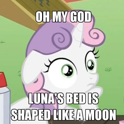 Size: 500x500 | Tagged: safe, princess luna, sweetie belle, do princesses dream of magic sheep, g4, my little pony: friendship is magic, exploitable meme, image macro, meme, sudden clarity sweetie belle