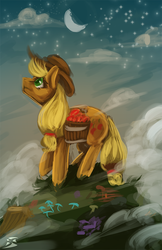 Size: 647x1000 | Tagged: safe, artist:blindcoyote, applejack, g4, female, solo