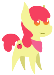 Size: 349x486 | Tagged: safe, artist:timid tracks, apple bloom, earth pony, pony, g4, applebuck, commission, cute, male, pointy ponies, rule 63, solo