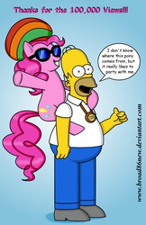 Size: 720x1110 | Tagged: safe, artist:broad86new, pinkie pie, g4, homer simpson, thank you