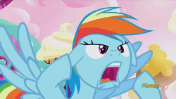 Size: 640x360 | Tagged: safe, screencap, rainbow dash, do princesses dream of magic sheep, g4, aaugh!, animated, discovery family logo, female, floppy ears, mare, mawshot, mouth, nose in the air, open mouth, screaming, solo, uvula, uvula shaking, volumetric mouth, wings