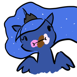 Size: 700x700 | Tagged: safe, artist:artylovr, princess luna, g4, :i, female, ice cream, innocent, solo