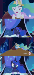 Size: 612x1359 | Tagged: safe, princess celestia, princess luna, g4, celestia's nightmare, exploitable meme, luna's nightmare, meme