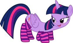 Size: 6000x3560 | Tagged: safe, artist:slb94, twilight sparkle, alicorn, pony, g4, bedroom eyes, blushing, butt, clothes, female, looking back, mare, open mouth, plot, presenting, sexy, simple background, socks, striped socks, transparent background, twilight sparkle (alicorn), vector
