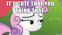 Size: 610x343 | Tagged: safe, sweetie belle, g4, image macro, meme, reaction image