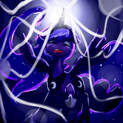 Size: 1000x1000 | Tagged: safe, artist:luciferamon, princess luna, alicorn, pony, do princesses dream of magic sheep, g4, my little pony: friendship is magic, crying, female, floppy ears, solo