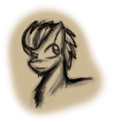 Size: 540x589 | Tagged: safe, artist:zutcha, oc, oc only, oc:olive garden, earth pony, pony, fanfic:the last pony on earth, ponies after people, bust, illustration, male, monochrome, portrait, sketch, solo, stallion