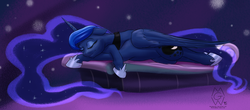 Size: 4000x1765 | Tagged: safe, artist:mykegreywolf, princess luna, do princesses dream of magic sheep, g4, female, luna's dream, sleeping, solo