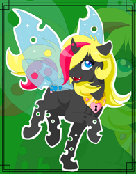 Size: 2200x2800 | Tagged: safe, artist:mlpdarksparx, oc, oc only, oc:super shifty pie, changeling, high res, solo