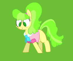 Size: 1200x1000 | Tagged: safe, artist:hattsy, chickadee, ms. peachbottom, earth pony, pony, g4, female, green background, mare, simple background, solo