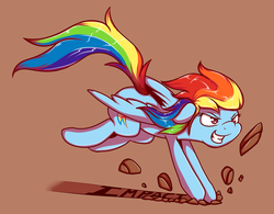 Size: 2037x1585 | Tagged: safe, artist:graphene, rainbow dash, pegasus, pony, g4, action pose, female, one word, solo