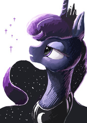 Size: 1183x1673 | Tagged: safe, artist:plainoasis, princess luna, g4, female, portrait, solo