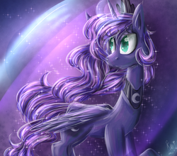 Size: 1000x880 | Tagged: safe, artist:karmamoonshadow, princess luna, g4, female, magic, solo