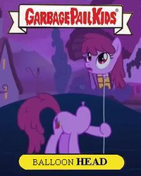 Size: 244x305 | Tagged: safe, berry punch, berryshine, earth pony, pony, do princesses dream of magic sheep, g4, my little pony: friendship is magic, balloon, balloon head, cute, disembodied head, female, garbage pail kids, meme, solo