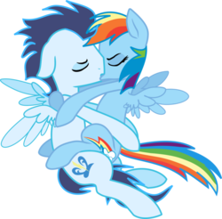Size: 900x887 | Tagged: safe, rainbow dash, soarin', g4, female, kissing, making out, male, ship:soarindash, shipping, straight