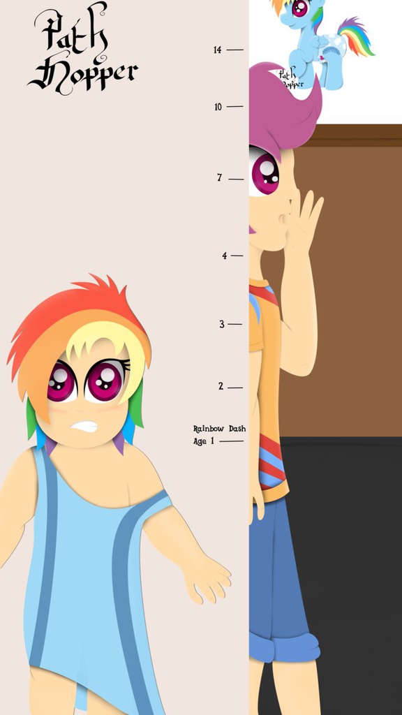 936268 Safe Artistthe Crusader Network Rainbow Dash Scootaloo Human G4 Age Regression 0556