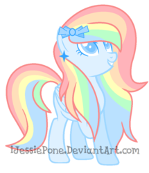 Size: 600x697 | Tagged: source needed, safe, artist:ijessiepone, oc, oc only, oc:pastel prism, pegasus, pony, pastel, rainbow, solo