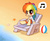 Size: 1100x900 | Tagged: safe, artist:joycall6, rainbow dash, human, g4, beach, beach ball, female, humanized, solo