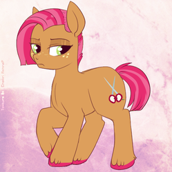 Size: 500x502 | Tagged: dead source, safe, artist:lulubell, babs seed, earth pony, pony, g4, agender, alternate hairstyle, female, solo