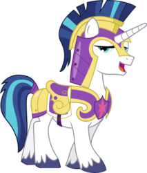 Size: 2924x3424 | Tagged: safe, artist:theshadowstone, shining armor, pony, unicorn, g4, armor, bedroom eyes, high res, looking at you, male, open mouth, sexy armor, simple background, solo, transparent background, vector