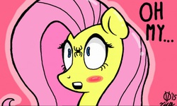 Size: 512x308 | Tagged: safe, artist:professormlp, fluttershy, spider, g4, 3ds, female, oh my, solo