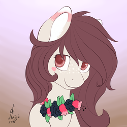 Size: 1500x1500 | Tagged: safe, artist:svelen, oc, oc only, pony, female, flower, freckles, mare, solo