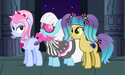 Size: 1024x614 | Tagged: safe, artist:3d4d, artist:pivotnaza, photo finish, pixel pizazz, violet blurr, equestria girls, g4, my little pony equestria girls: rainbow rocks, equestria girls ponified, ponified, the snapshots