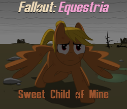 Size: 1400x1200 | Tagged: safe, artist:salted pingas, edit, oc, oc only, oc:healthy skies, pegasus, pony, fallout equestria, fallout equestria: sweet child of mine, beaten up, cover, cover art, enclave, equestrian wasteland, fanfic art, female, grand pegasus enclave, mare, pregnant, scared, text, vector, wip