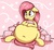 Size: 1024x932 | Tagged: safe, artist:graphenescloset, fluttershy, pony, g4, belly, belly button, big belly, fat, fattershy, female, ice cream, solo, spoon, stomach noise