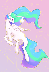 Size: 1858x2679 | Tagged: safe, artist:glacierclear, princess celestia, g4, female, flying, magic, smiling, solo