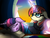 Size: 4000x3000 | Tagged: safe, artist:dazed-and-wandering, moondancer, twilight sparkle, alicorn, pony, unicorn, amending fences, g4, blanket, book, duo, floppy ears, magic, sleeping, tired, tucking in, twilight sparkle (alicorn)