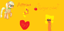 Size: 3528x1736 | Tagged: safe, applejack, crystal pony, pony, g4, 1000 hours in ms paint, crappy art, crying, crystallized, female, ms paint, solo, sugarcube, wallpaper