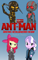 Size: 1450x2300 | Tagged: safe, artist:phantomshadow051, apple bloom, diamond tiara, equestria girls, g4, ant-man, crossover, marvel, yellow jacket (marvel)