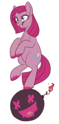 Size: 360x750 | Tagged: safe, artist:lulubell, pinkie pie, g4, bomb, female, pinkamena diane pie, simple background, solo, transparent background
