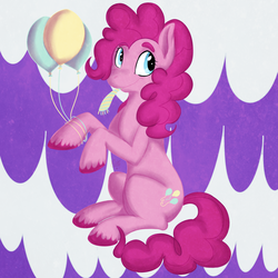 Size: 1024x1024 | Tagged: safe, artist:walverina, pinkie pie, g4, balloon, female, solo