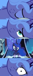 Size: 798x1828 | Tagged: safe, princess luna, pony, do princesses dream of magic sheep, g4, my little pony: friendship is magic, bed meme, exploitable meme, meme, memeception, morning after, s1 luna, self ponidox, waking up