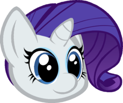 Size: 725x610 | Tagged: safe, artist:paragonaj, part of a set, rarity, g4, cute, disembodied head, female, head, simple background, solo, transparent background