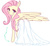 Size: 711x654 | Tagged: safe, artist:pasikon, fluttershy, pegasus, pony, g4, blushing, clothes, cute, dress, female, looking at you, looking back, looking back at you, mare, shyabetes, simple background, solo, spread wings, standing, turned head, white background, white dress, wings