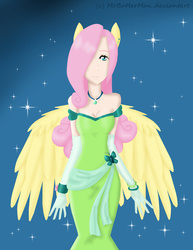 Size: 2504x3236 | Tagged: safe, artist:mrbutlerman, fluttershy, human, g4, eared humanization, female, high res, humanized, solo, winged humanization