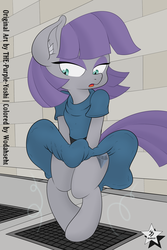 Size: 3000x4500 | Tagged: safe, artist:purple-yoshi-draws, artist:wodahseht, maud pie, earth pony, pony, g4, bipedal, breeze, clothes, covering, dress, female, marilyn monroe, open mouth, paraskirt, skirt, skirt blow, solo, standing on two hooves, the seven year itch, upskirt, wrong cutie mark