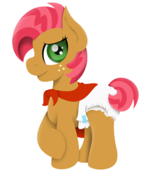 Size: 604x681 | Tagged: safe, artist:the-crusader-network, babs seed, g4, diaper, female, non-baby in diaper, simple background, solo, transparent background