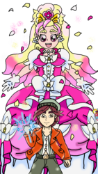 Size: 2160x3840 | Tagged: safe, normal norman, equestria girls, g4, background human, cure flora, go princess precure, high res, persona, precure