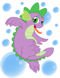 Size: 945x1233 | Tagged: safe, artist:atwy, artist:thewildcoon, spike, g4, male, solo, tongue out