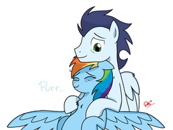 Size: 1024x768 | Tagged: safe, artist:pimpartist101, rainbow dash, soarin', g4, female, male, massage, ship:soarindash, shipping, straight