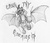 Size: 702x600 | Tagged: safe, artist:negativefade, princess luna, g4, bat wings, black metal, conan the barbarian, corpse paint, female, metal goddess luna, monochrome, solo, traditional art