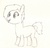 Size: 2061x1963 | Tagged: safe, artist:chronicle23, oc, oc only, unnamed oc, earth pony, pony, blank flank, cute, female, generic pony, grin, mare, monochrome, solo, traditional art