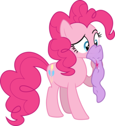 Size: 2000x2185 | Tagged: safe, artist:eagle1division, pinkie pie, earth pony, pony, g4, clothes, confused, cute, diapinkes, female, high res, silly, silly pony, simple background, socks, solo, transparent background, wardrobe misuse