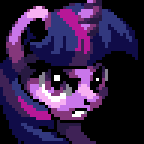 Size: 144x144 | Tagged: safe, artist:pix3m, twilight sparkle, g4, angry, face, female, looking at you, pixel art, portrait, solo